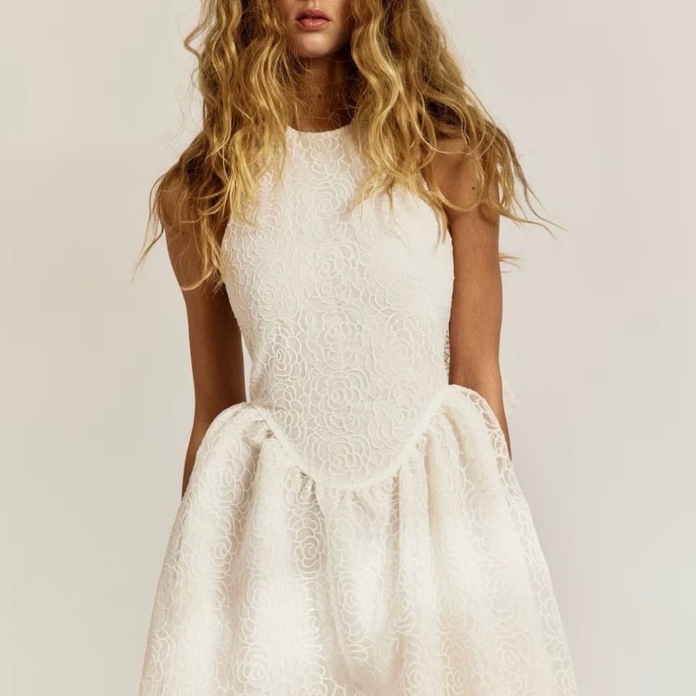 H&M White Lace Mini Dress